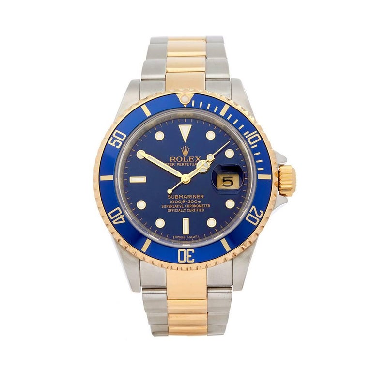 Rolex Submariner Blue Mens Watch 16613LB