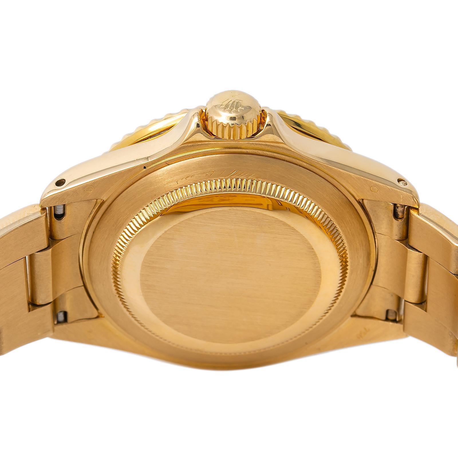 Men's Rolex Submariner 16618 Men Automatic Watch 18k YG Blue Dial W/Papers 2003 40mm For Sale