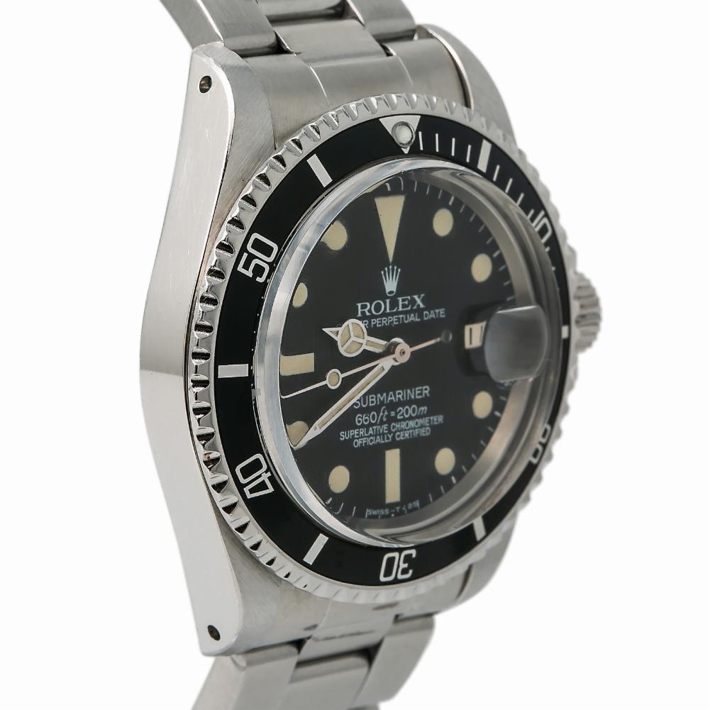 Rolex Submariner 1680 Men Automatic Vintage Unpolished Watch 4.4 Serial 40mm In Good Condition In Miami, FL