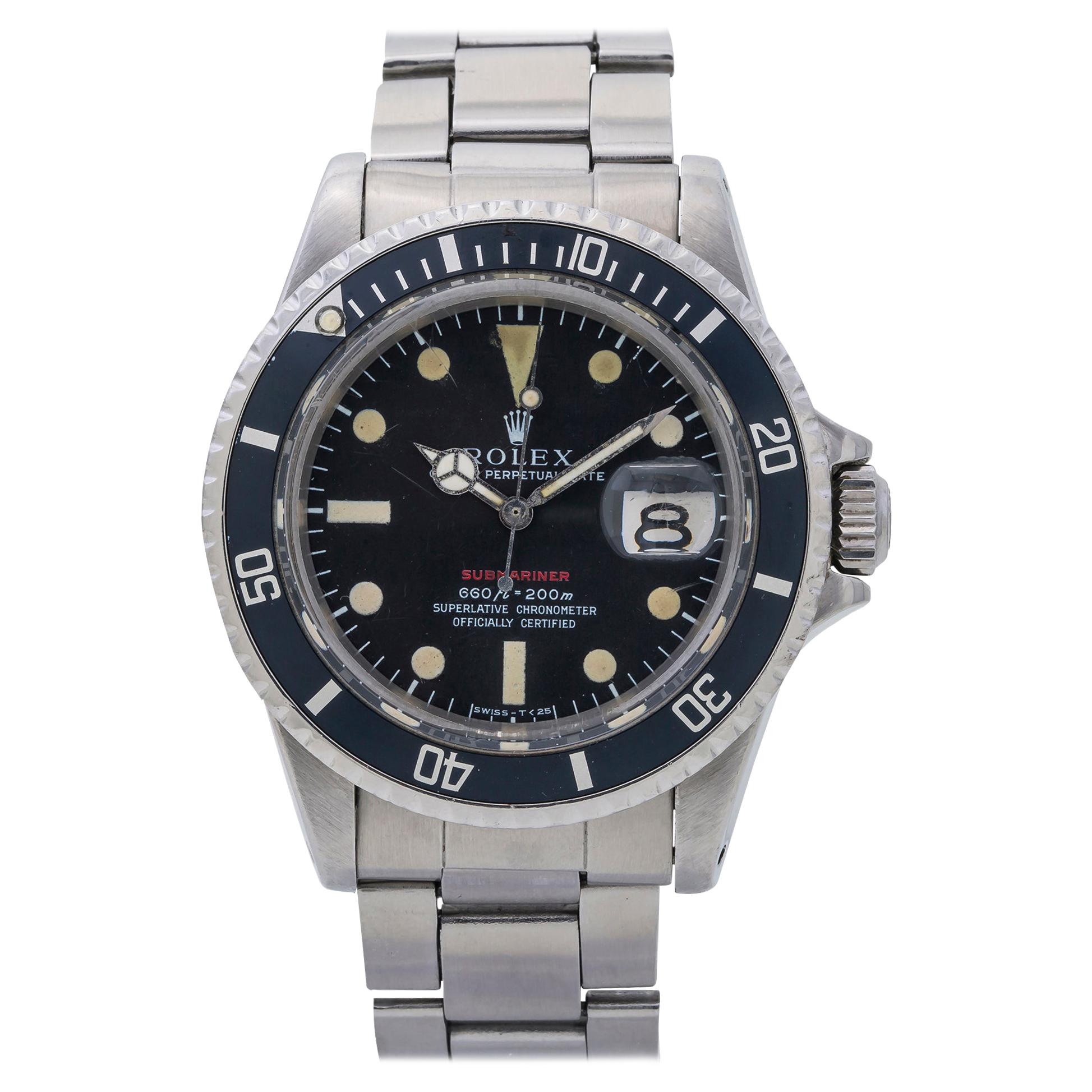 Rolex Submariner 1680 Mark IV Vintage Black Dial Men's Watch 1968 For Sale