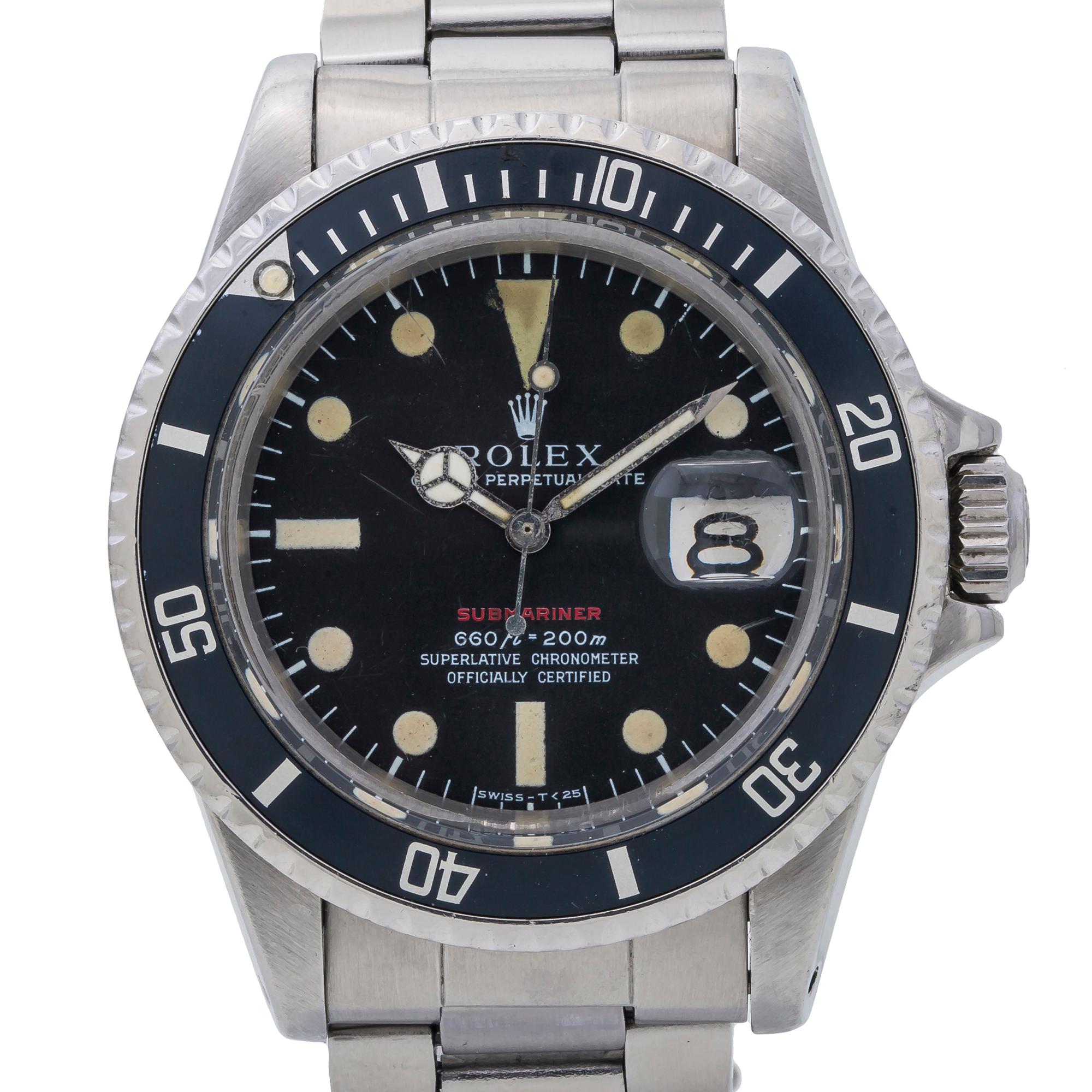 Rolex Submariner 1680 Mark IV Vintage Black Dial Men's Watch 40mm 1968