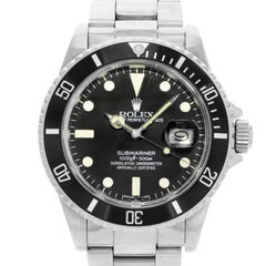 Rolex Submariner 16800 4-Liner Date Black Dial Patina Steel Automatic Mens Watch
