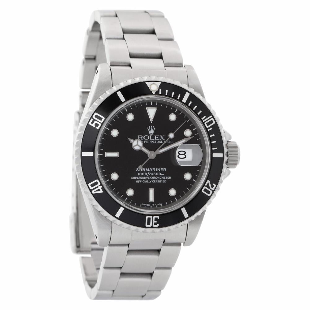 Rolex Submariner 16800, Black Dial, Certified and Warranty In Excellent Condition In Miami, FL