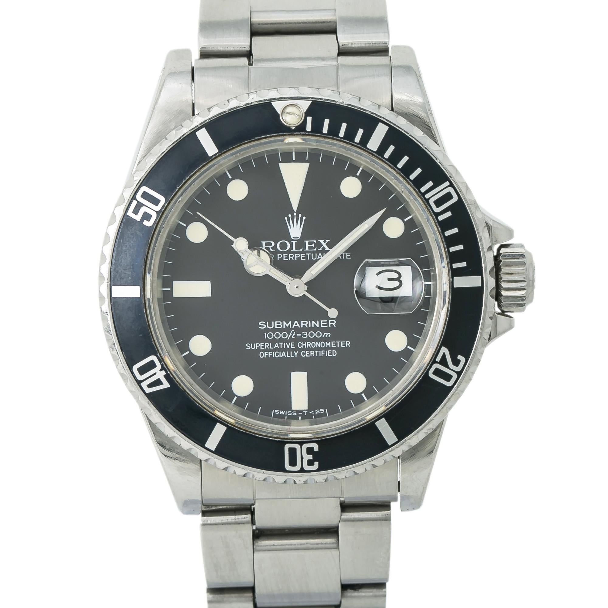 Contemporary Rolex Submariner 16800, Black Dial, Certified and Warranty