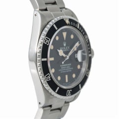 Rolex Submariner 16800 Automatic Men's Watch Stainless Patina Black Dial