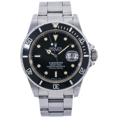 Vintage Rolex Submariner 16800, Black Dial, Certified and Warranty