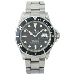 Vintage Rolex Submariner 16800, Black Dial, Certified and Warranty