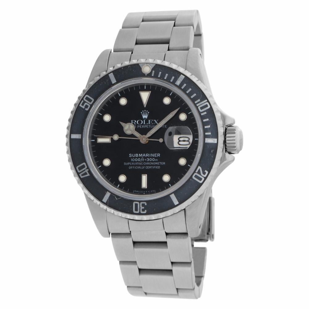 Rolex Submariner in stainless steel. Auto w/ sweep seconds and date. 39 mm case size. Circa 1984 **Bank wire only at this price** Ref 16800. Fine Pre-owned Rolex Watch. Certified preowned Vintage Rolex Submariner 16800 watch is made out of Stainless