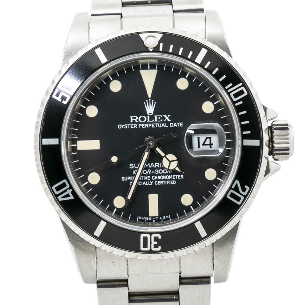 Rolex Submariner 16800 Vintage Mens Watch Stainless Patina Matte Dial 40MM