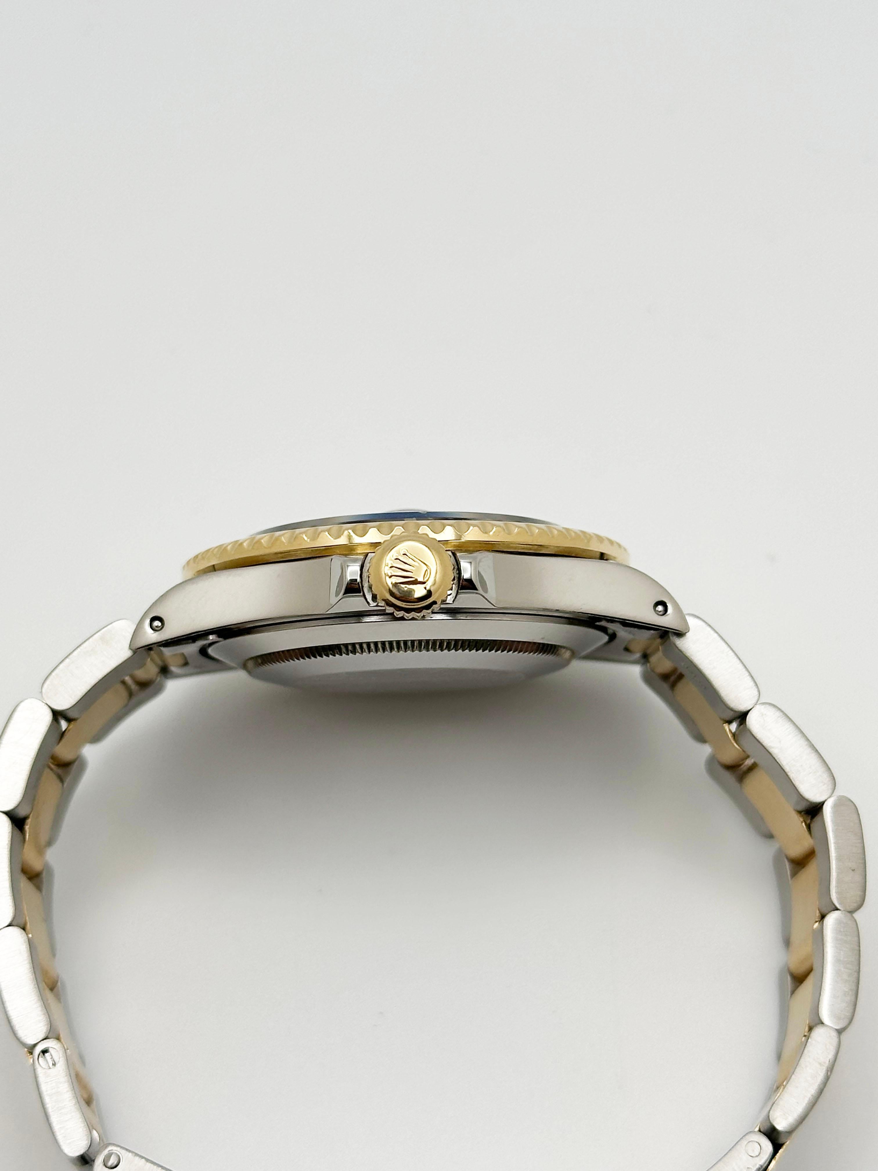 Rolex Submariner 16803 Black Dial 18K Yellow Gold Stainless Steel For Sale 3