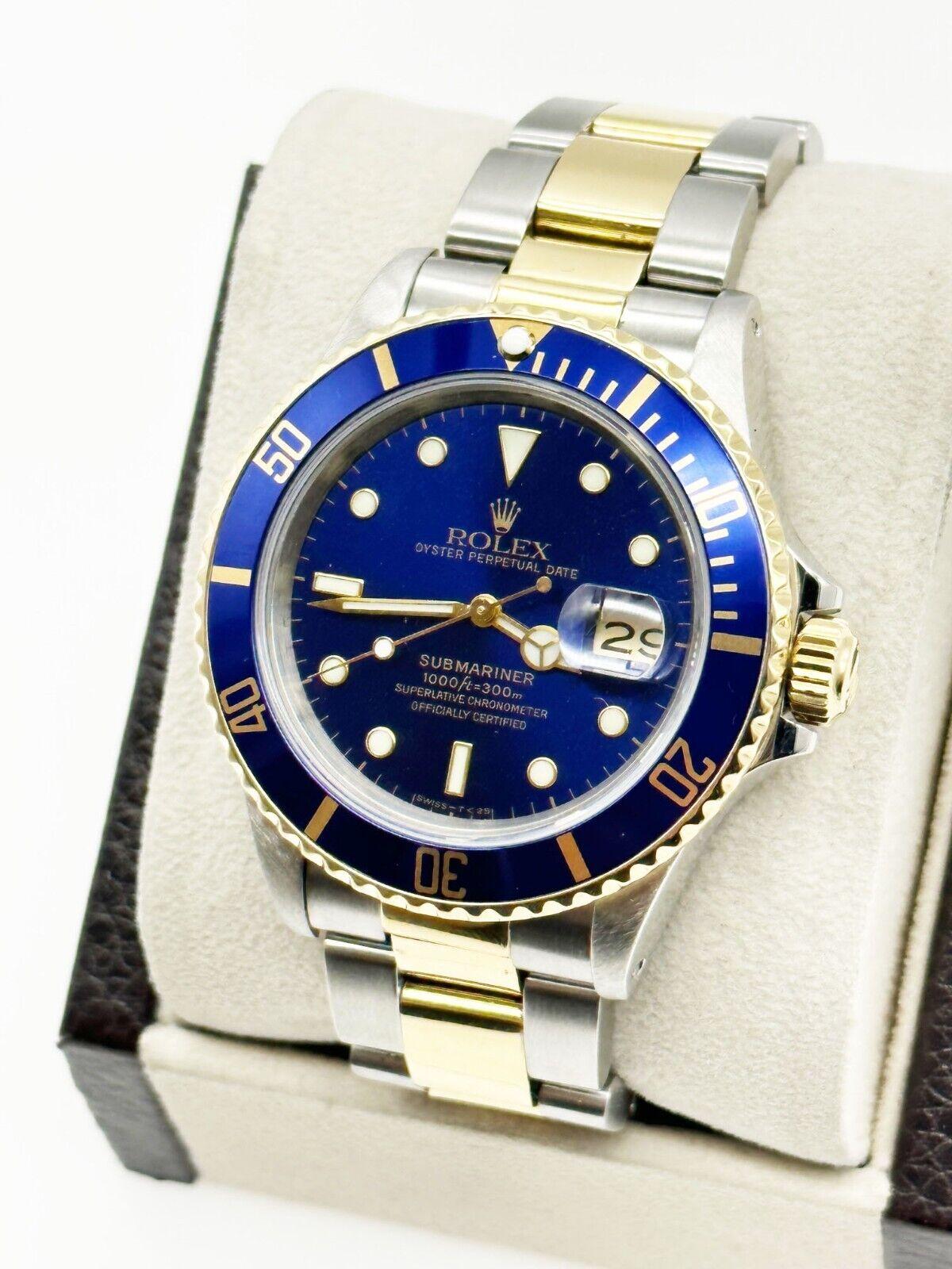 Style Number: 16803

 

Serial: 9160***


Year: 1986

 

Model: Submariner

 

Case Material: Stainless Steel 

 

Band: 18K Yellow Gold & Stainless Steel 

 

Bezel: Blue 

 

Dial: Blue

 

Face: Sapphire Crystal 

 

Case Size: 40mm 

