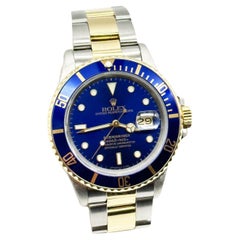 Rolex Submariner 16803 Blue Dial 18K Yellow Gold Stainless Steel