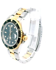 Rolex Submariner 16803 Steel 18k Yellow Gold Black Dial Box & Papers