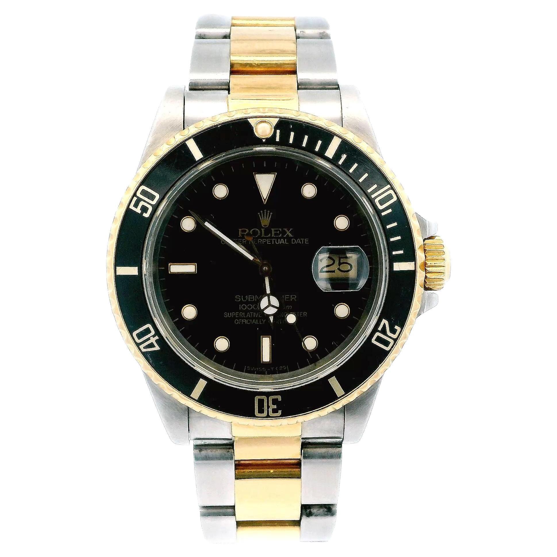 Rolex Submariner 16803 Acciaio 18k Oro Giallo Quadrante Nero Scatola e Documenti in vendita