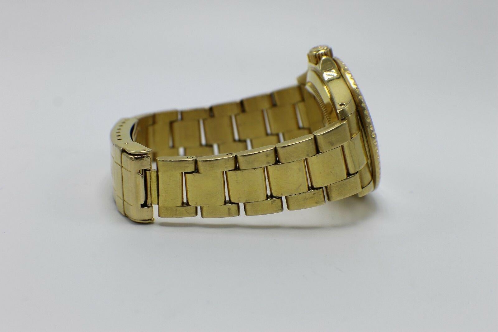 Rolex Submariner 16808 18K Yellow Gold Rare Black GILT NIPPLE DIAL Rolex Box en vente 2