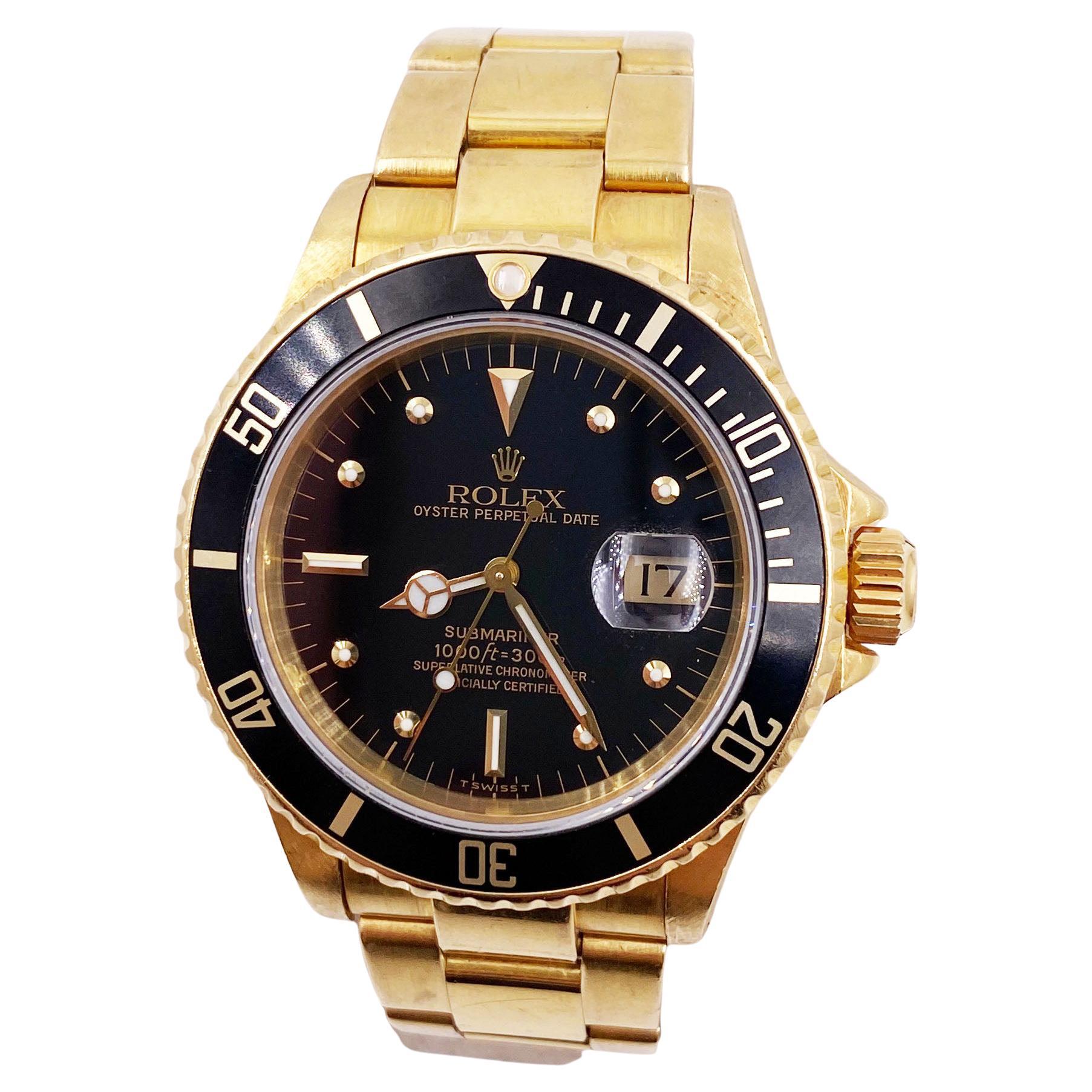 Rolex Submariner 16808 Oro Giallo 18K Raro Nero GILT NIPPLE DIAL Rolex Box