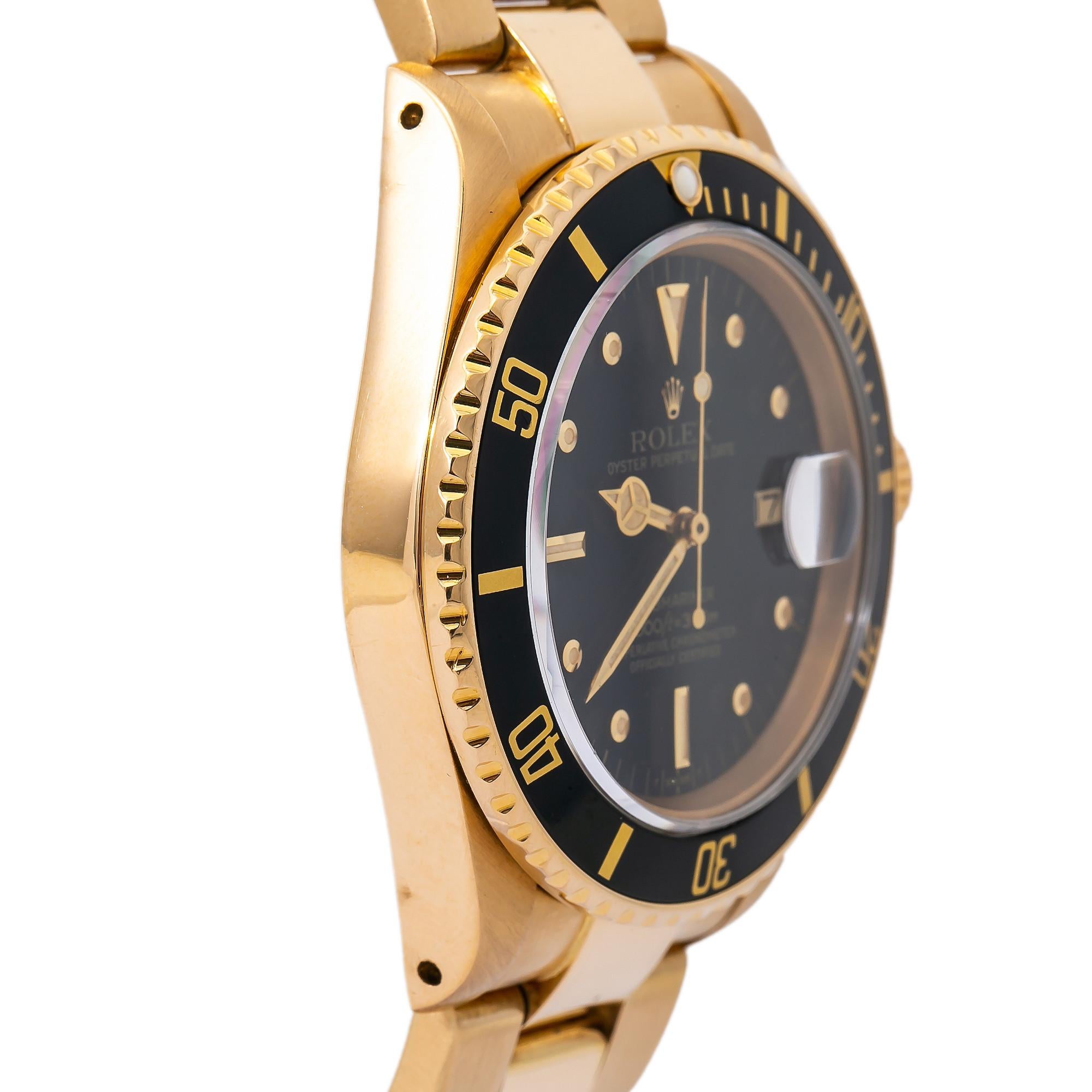 Rolex Submariner 16808, Black Dial, Certified and Warranty In Excellent Condition In Miami, FL