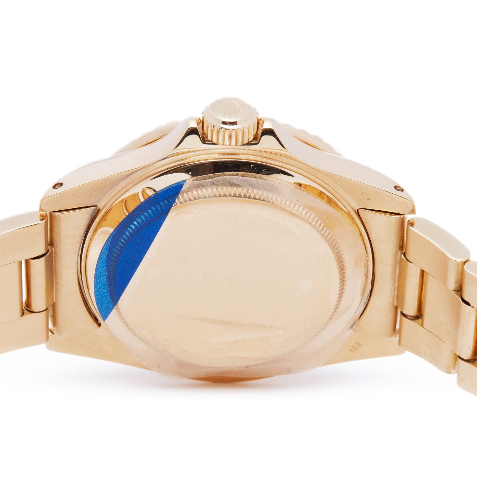 Rolex Submariner 16808 Men's Yellow Gold Serti Diamond Watch 2