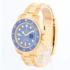 Rolex Submariner 18k Gold Herrenuhr 116618 Blaues Zifferblatt