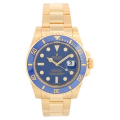 Reloj de caballero Rolex Submariner de oro de 18 quilates 116618 Esfera azul