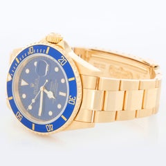 Rolex Submariner 18k Gold Herrenuhr 16618 Blaues Zifferblatt