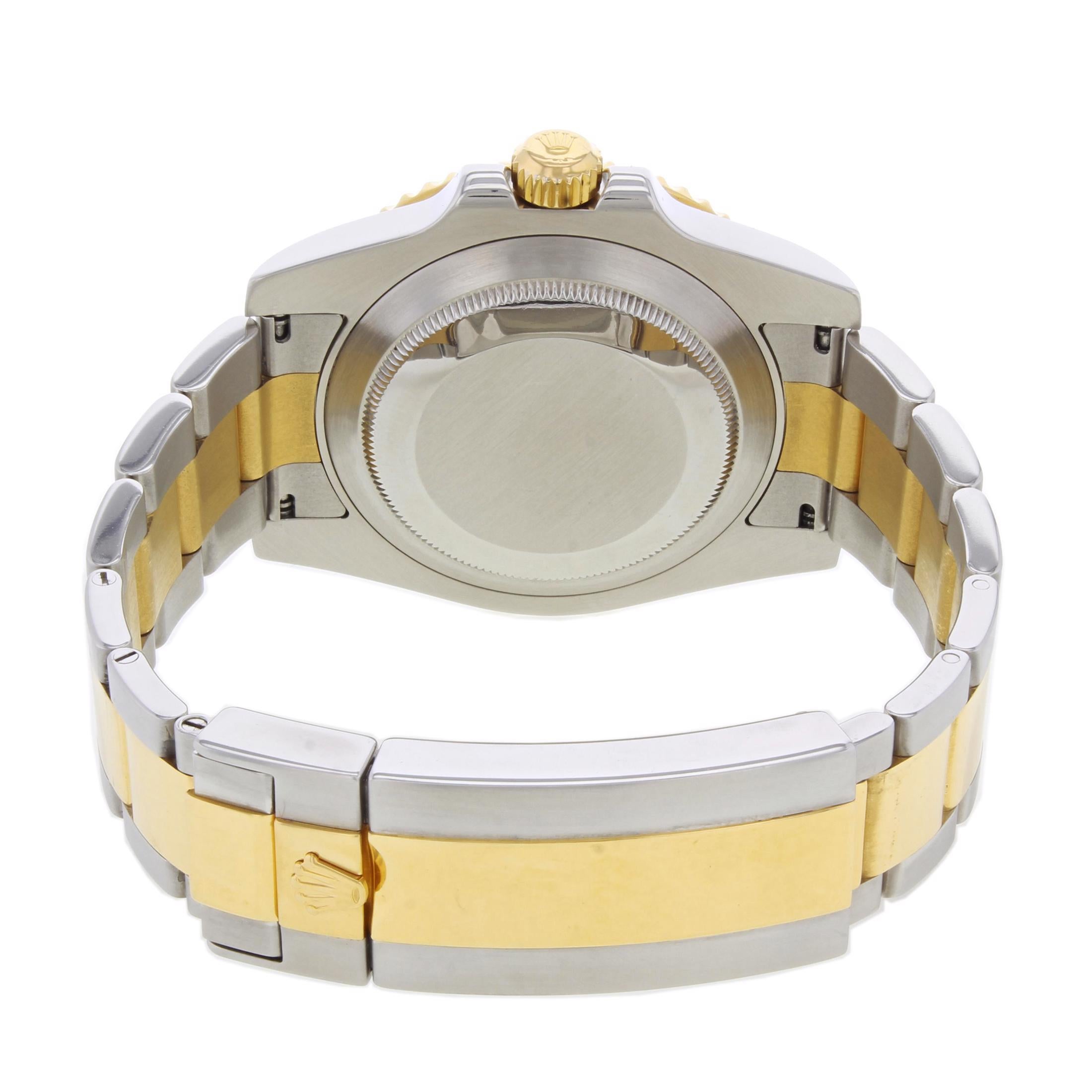 Rolex Submariner 18k Gold Steel Ceramic Blue Dial Automatic Mens Watch 116613LB en vente 2