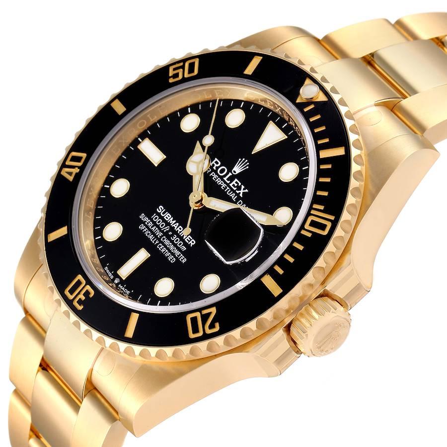 Rolex Submariner 18k Yellow Gold Black Dial Bezel Mens Watch 126618 Unworn 1