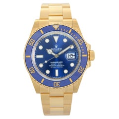 Rolex Submariner 18k Yellow Gold Blue Dial Automatic Men Watch 126618LB