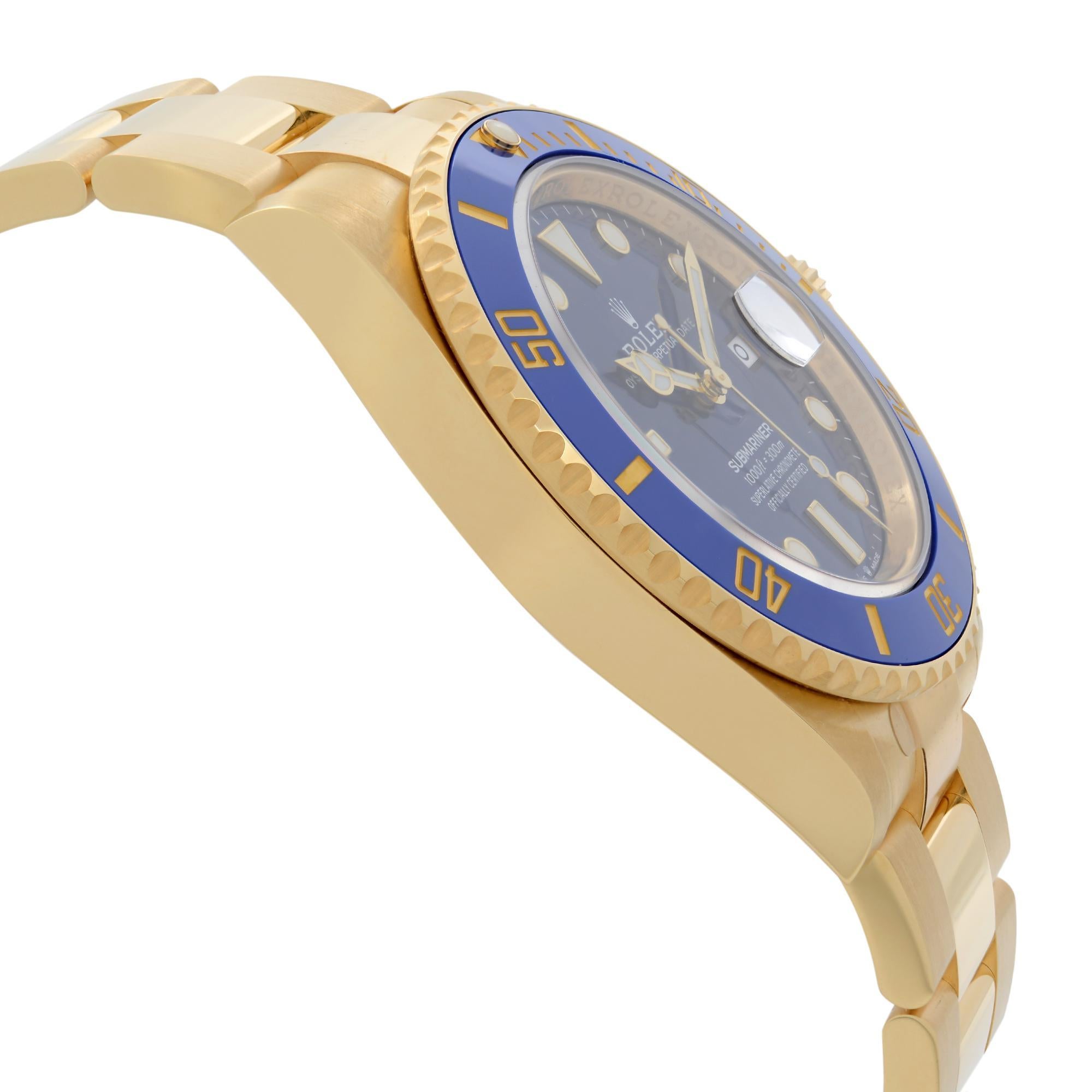 gold submariner blue dial