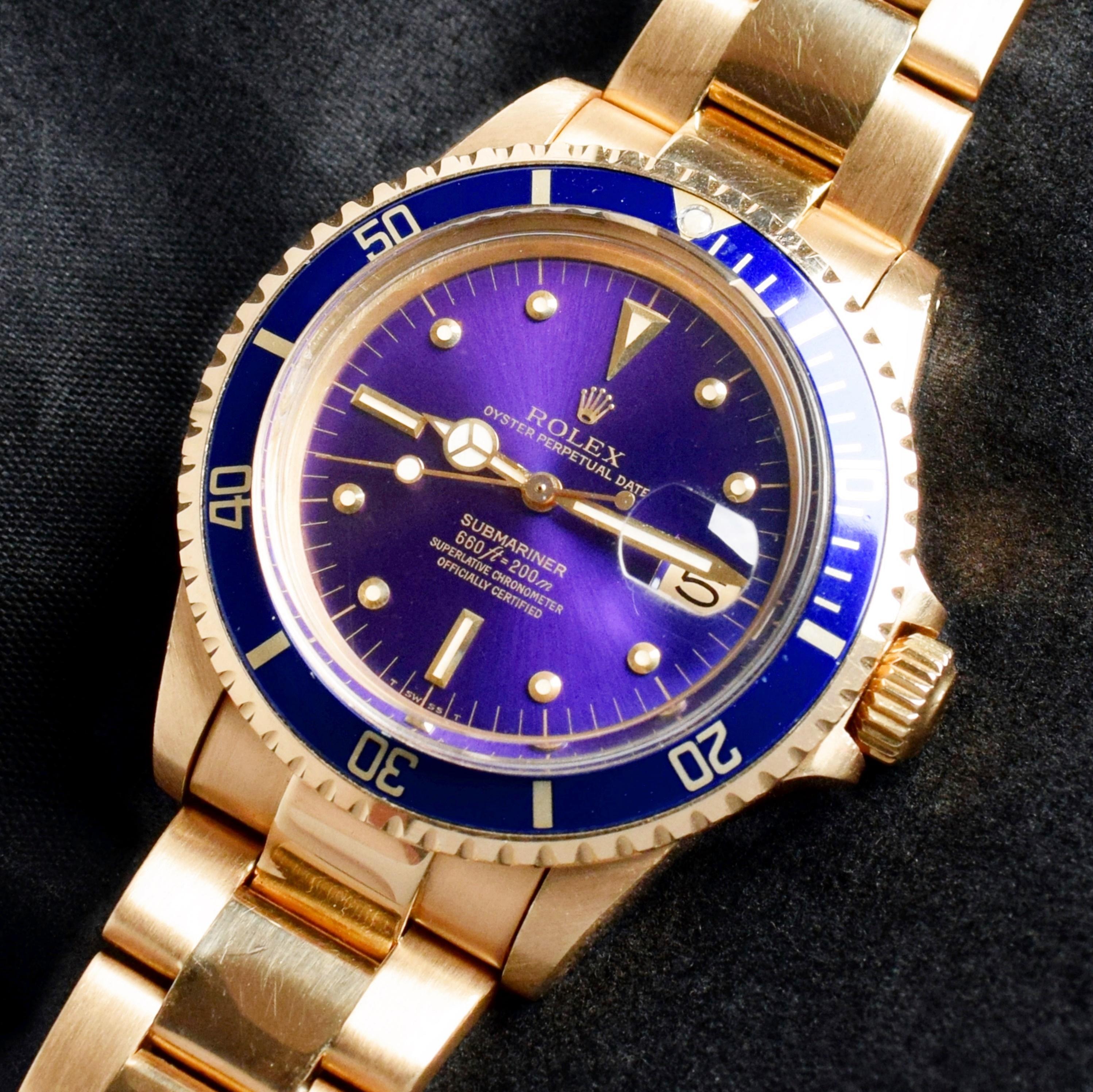 Brand: Vintage Rolex
Model: 1680
Year: 1970
Serial number: 28xxxxx
Reference: C03712

Case: Show sign of wear with slight polish from previous; inner case back stamped 1680

Dial: This extraordinary color dial is known to be the “Purple Dial” as it