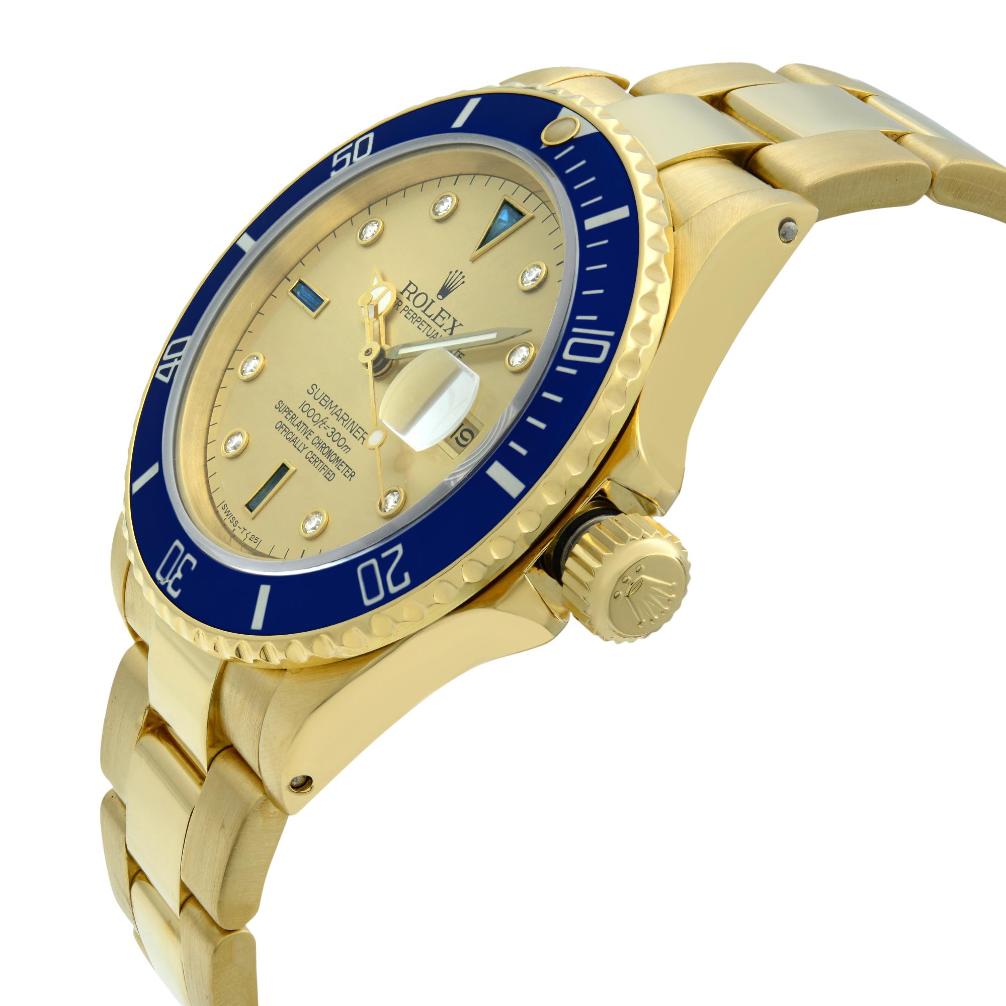 rolex submariner with diamonds and sapphires