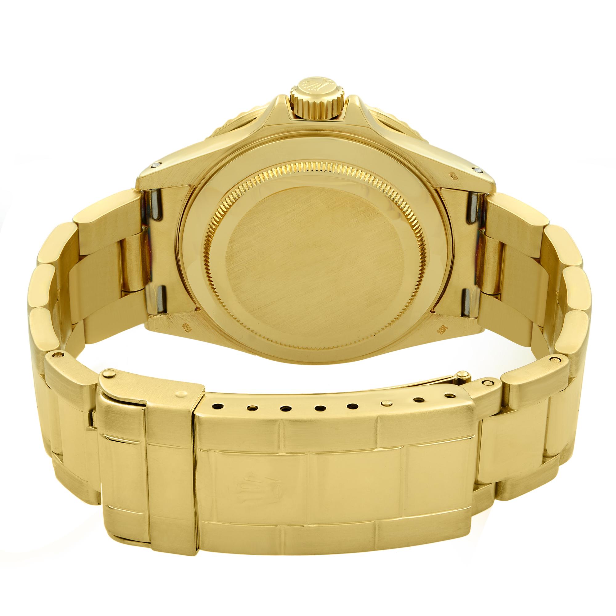 Rolex Submariner 18K Yellow Gold Serti Dial Diamond Sapphire Men's Watch 16808 1