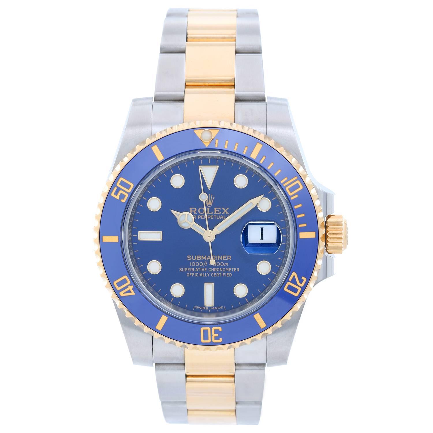 Rolex yellow gold Stainless steel Submariner Ceramic Automatic Wristwatch  