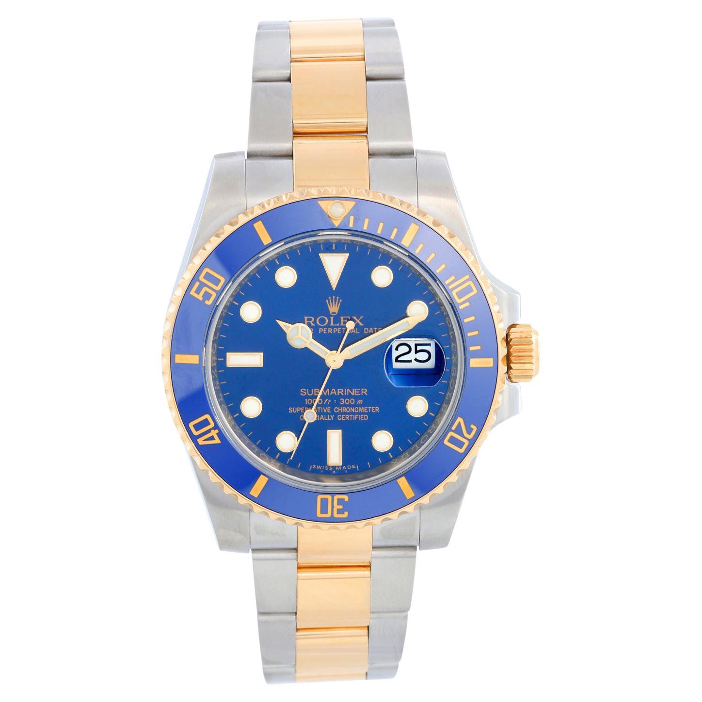 Rolex Submariner White Gold Blue Ceramic Watch 116619 at 1stDibs
