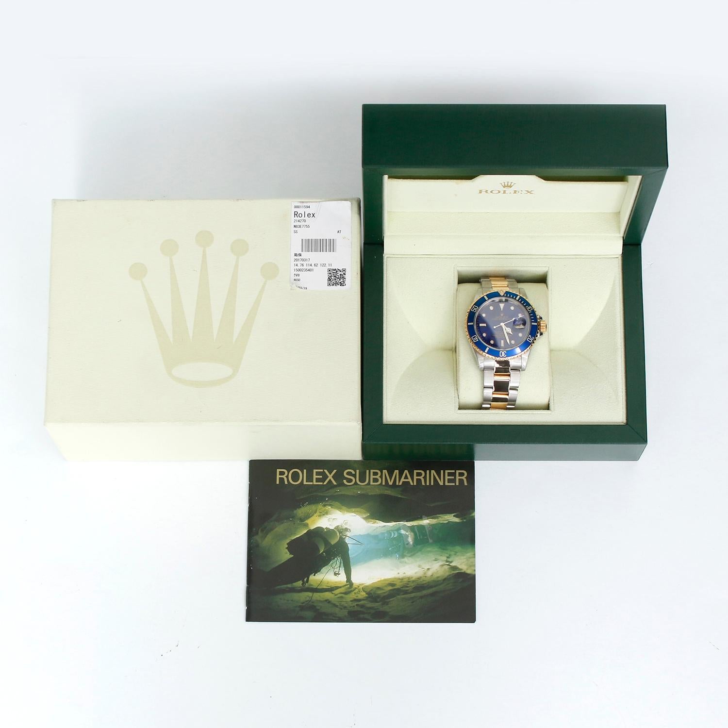 Rolex Submariner 2-Tone Steel & Gold Men's Watch 16613 For Sale 4