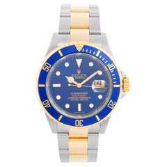 Rolex Montre Submariner en acier et or bicolore pour hommes 16613