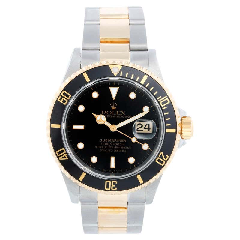 Rolex Submariner Date 16613 Men's Stainless Steel and Yellow Gold Watch ...