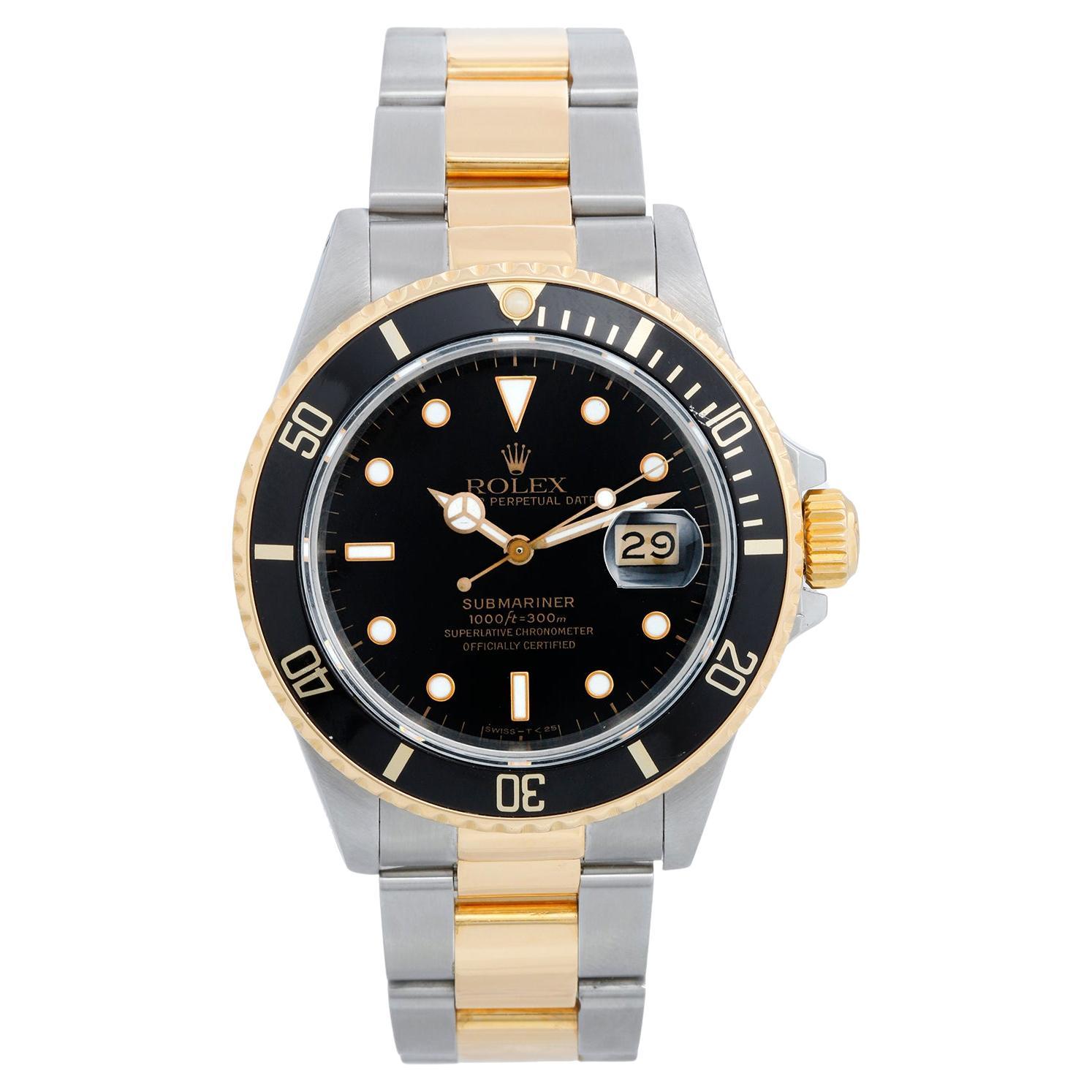 Rolex Submariner 2-Tone Steel & Gold Men's Watch Transitional Model 16803 For Sale