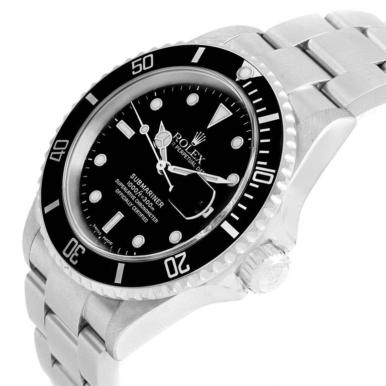 Rolex Submariner 40 Black Dial Automatic Steel Men's Watch 16610 Box ...