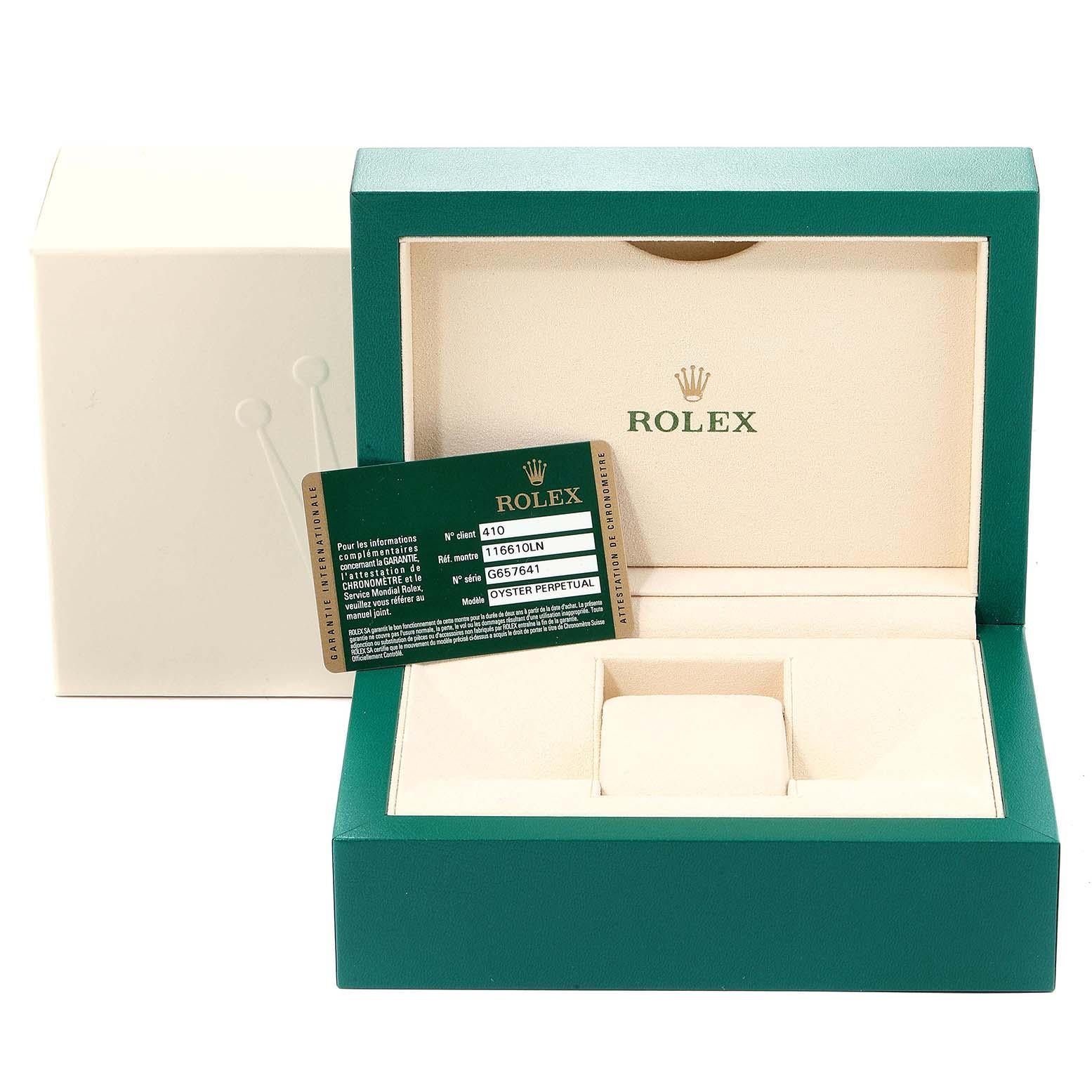 Rolex Submariner 40 Cerachrom Bezel Black Dial Watch 116610 Box Card For Sale 5