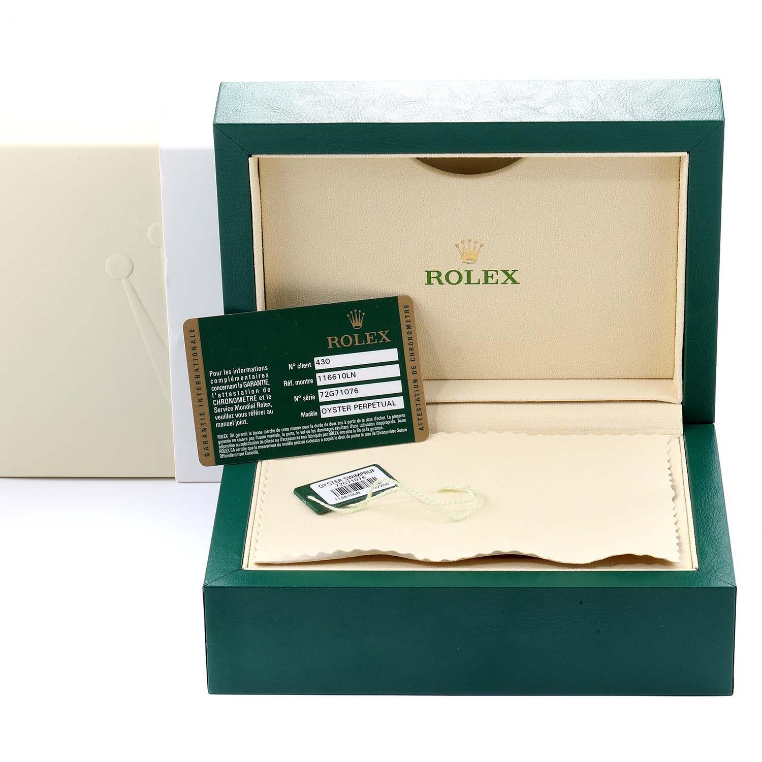 Rolex Submariner 40 Cerachrom Bezel Black Dial Watch 116610 Box Card For Sale 6