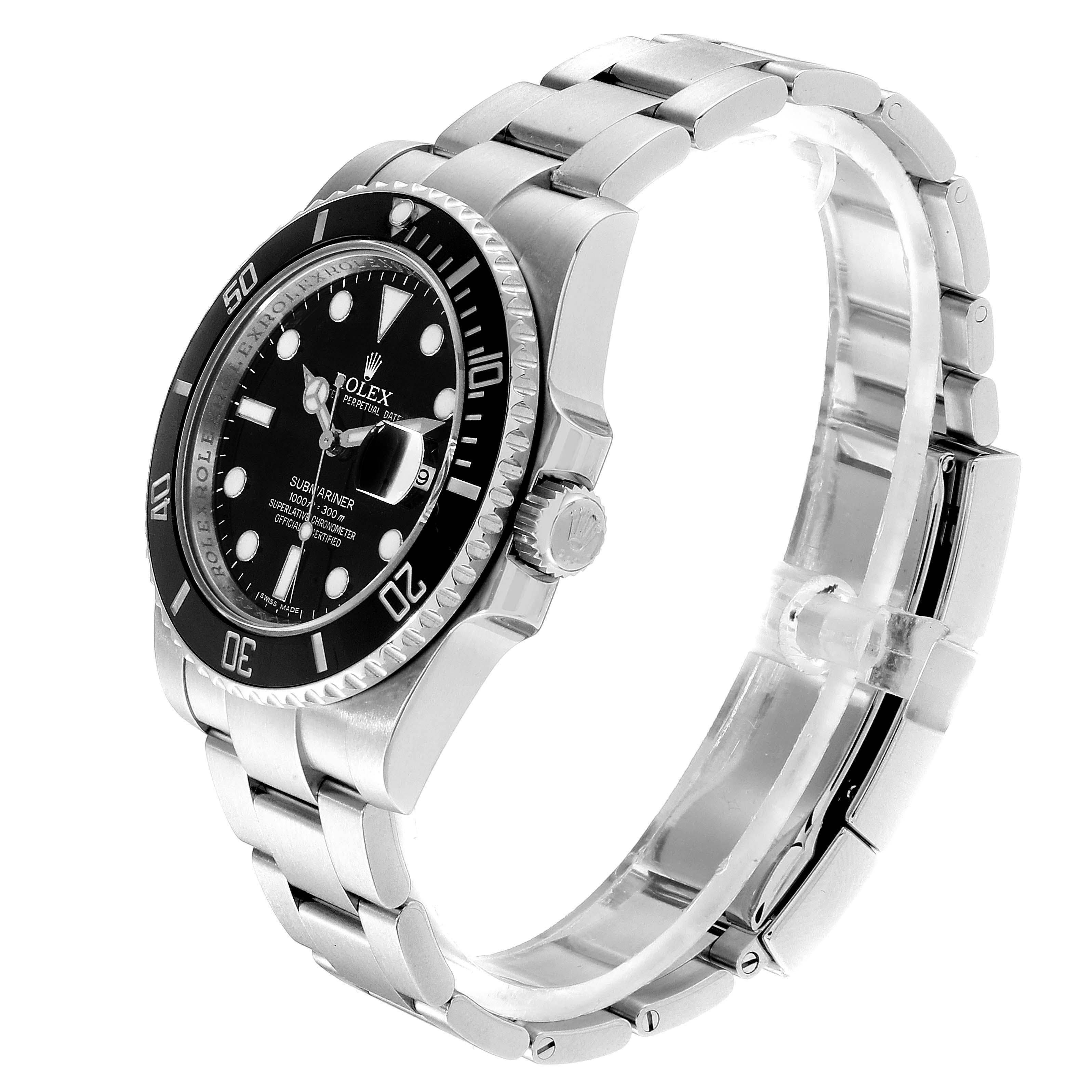 Rolex Submariner 40 Cerachrom Bezel Black Dial Watch 116610 Box Card In Excellent Condition In Atlanta, GA