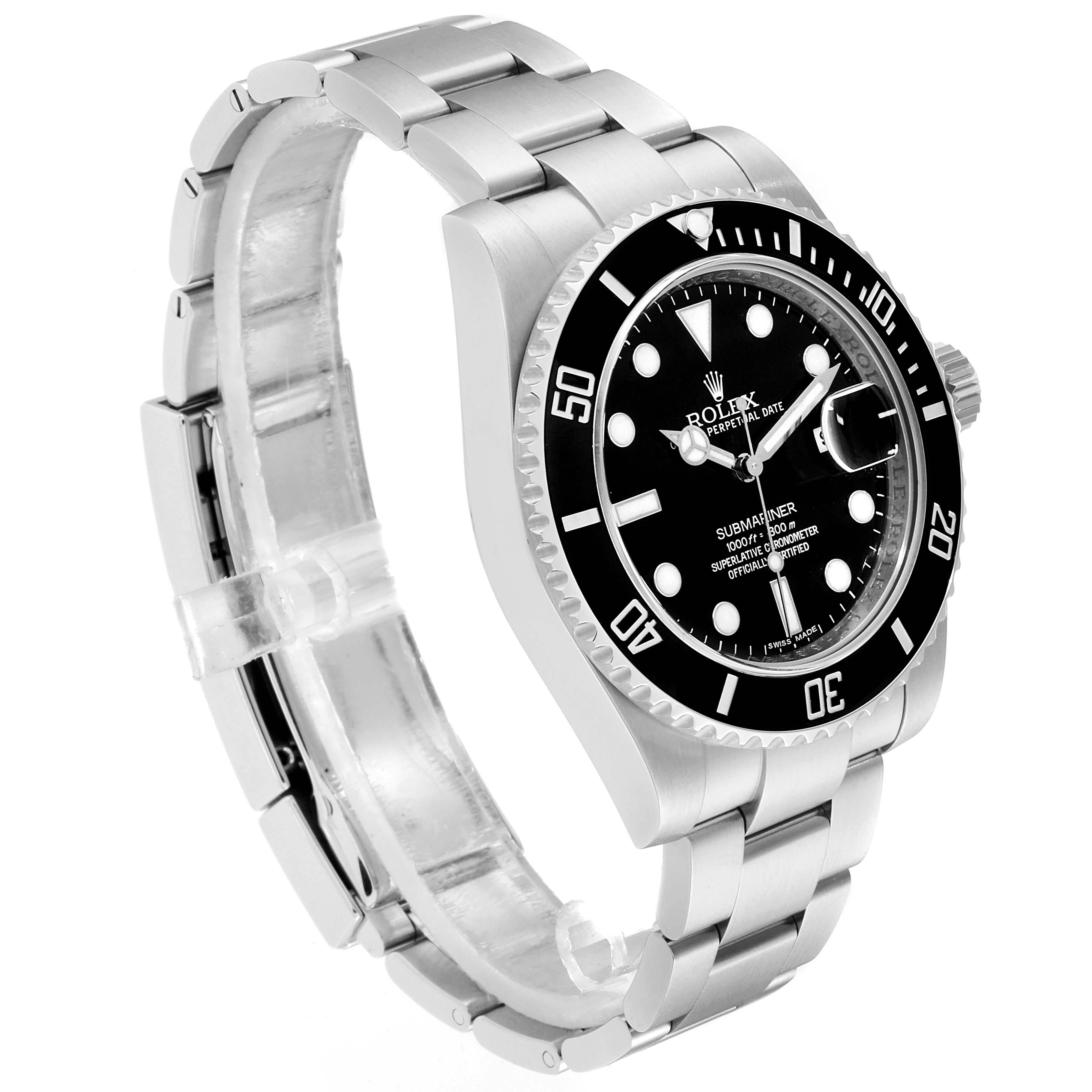 Rolex Submariner 40 Cerachrom Bezel Black Dial Watch 116610 Box Card In Good Condition In Atlanta, GA