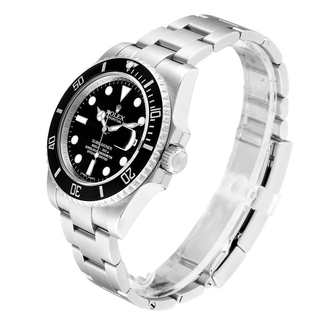 Men's Rolex Submariner 40 Cerachrom Bezel Black Dial Watch 116610 Box Card