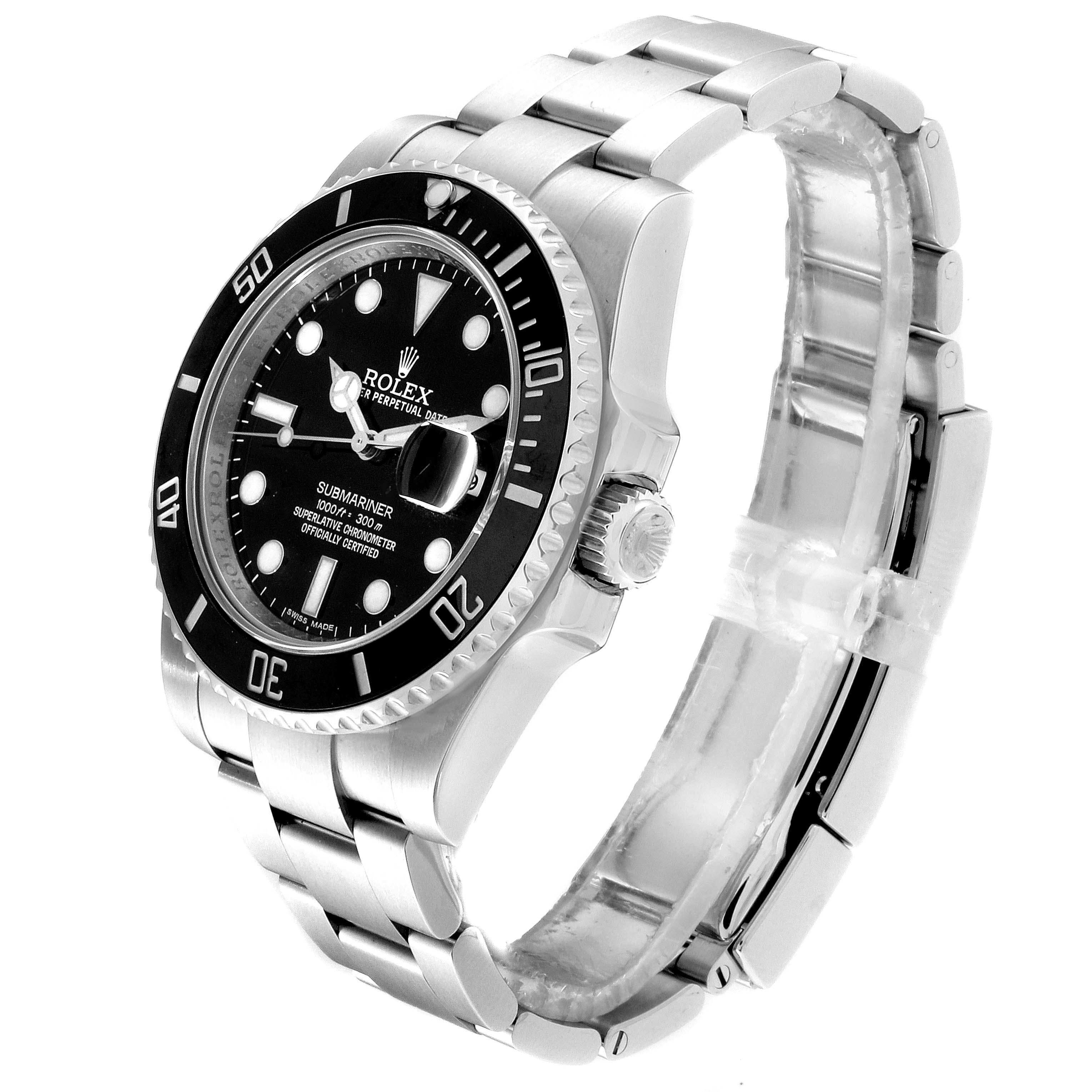 Rolex Submariner 40 Cerachrom Bezel Black Dial Watch 116610 Box Card In Excellent Condition For Sale In Atlanta, GA