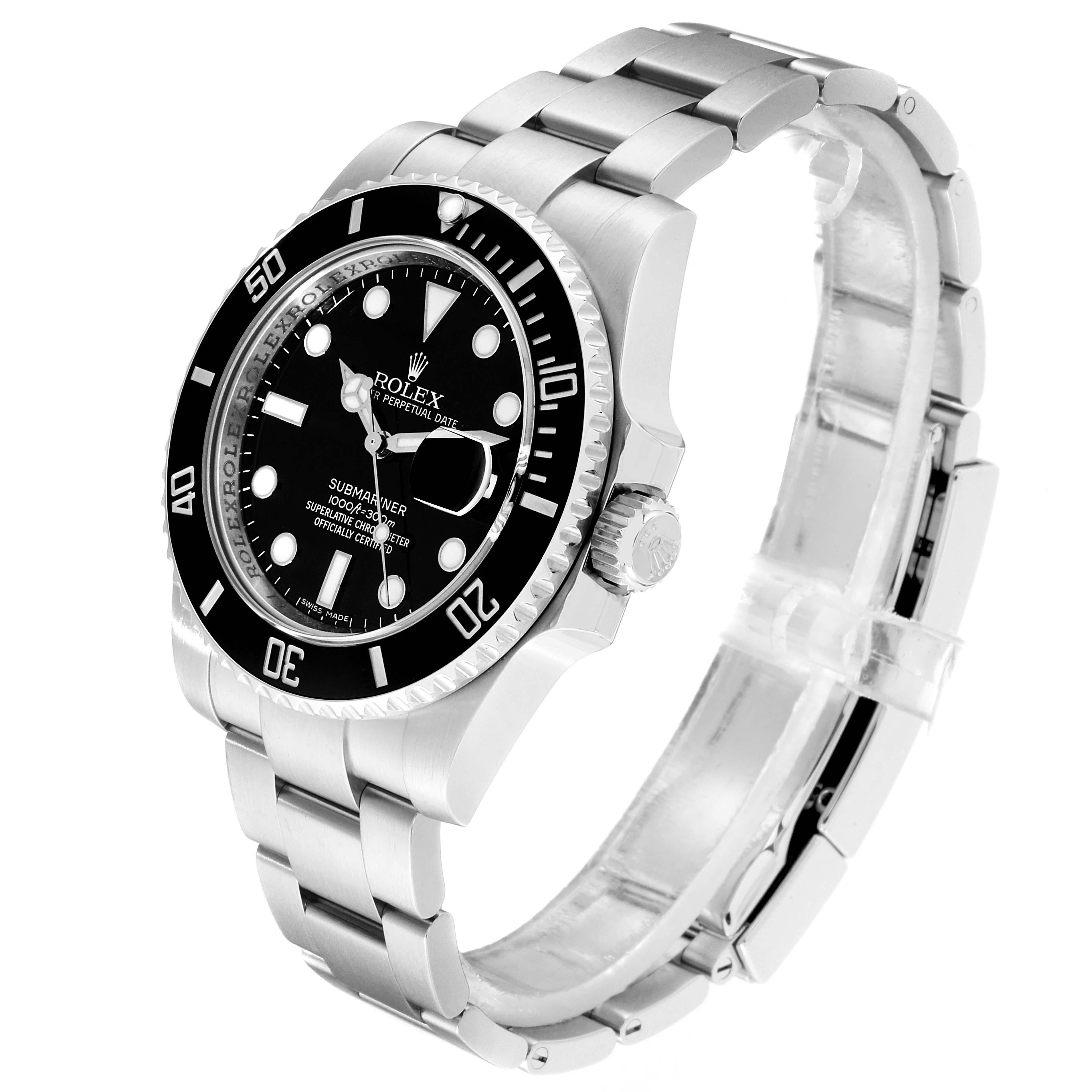 Rolex Submariner 40 Cerachrom Bezel Black Dial Watch 116610 Box Card In Excellent Condition For Sale In Atlanta, GA