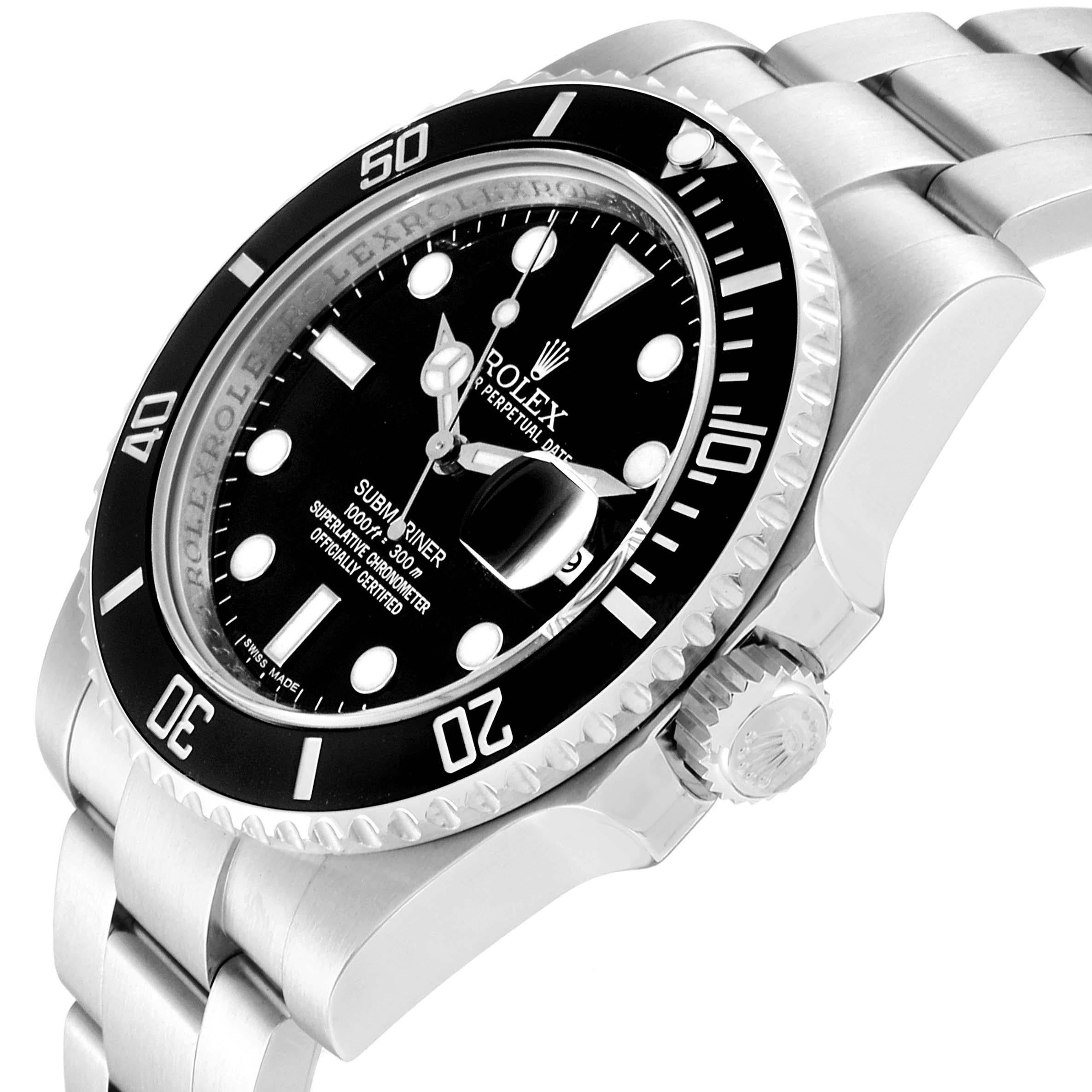 Rolex Submariner 40 Cerachrom Bezel Black Dial Watch 116610 Box Card 1