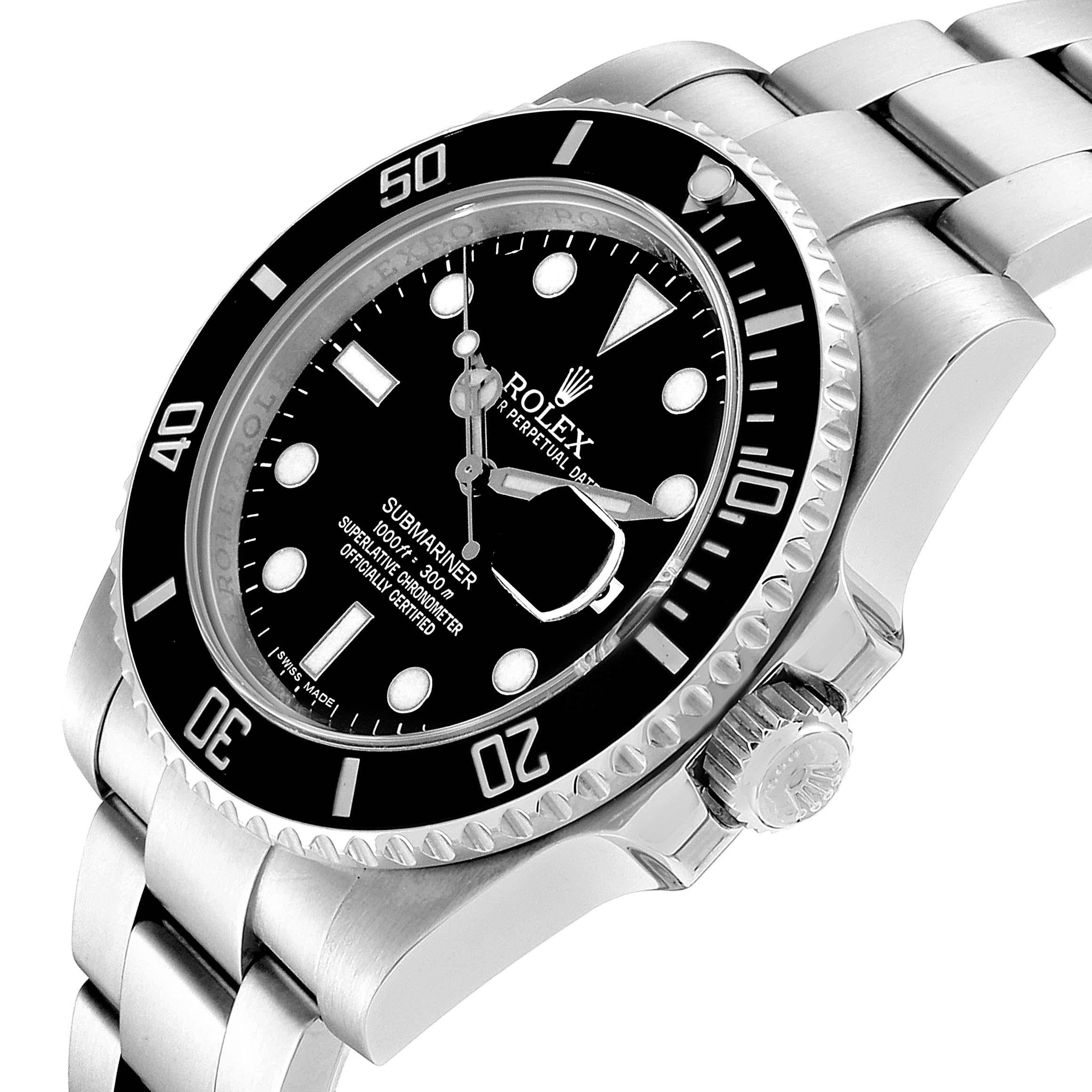 Rolex Submariner 40 Cerachrom Bezel Black Dial Watch 116610 Box Card For Sale 1