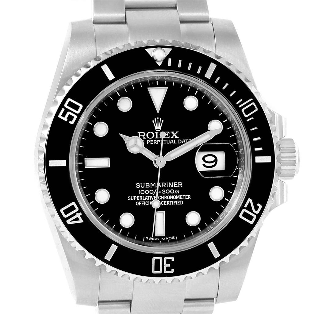 Rolex Submariner 40 Cerachrom Bezel Black Dial Watch 116610 Box