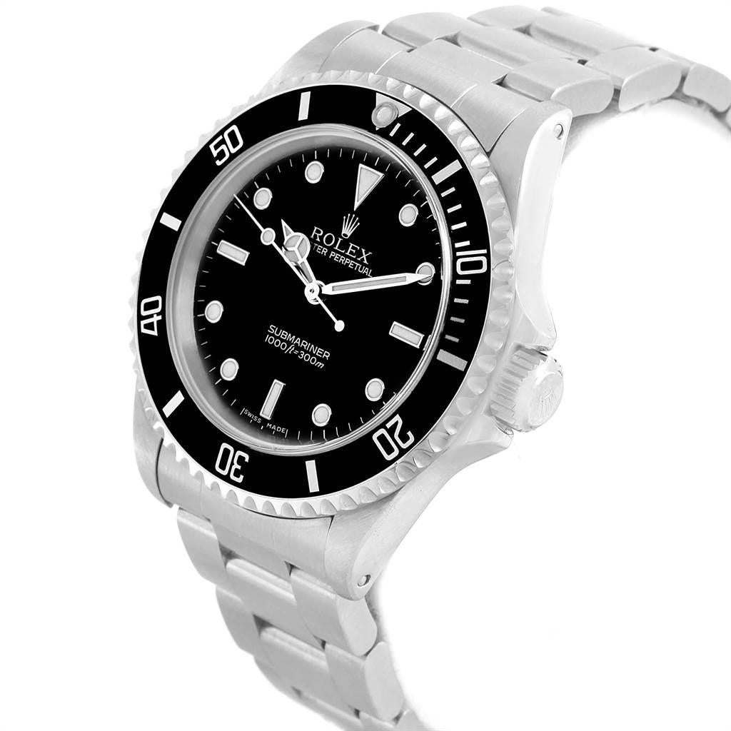 Rolex Submariner No-Date 2-Liner Men's Watch 14060 Box Papers For Sale 2